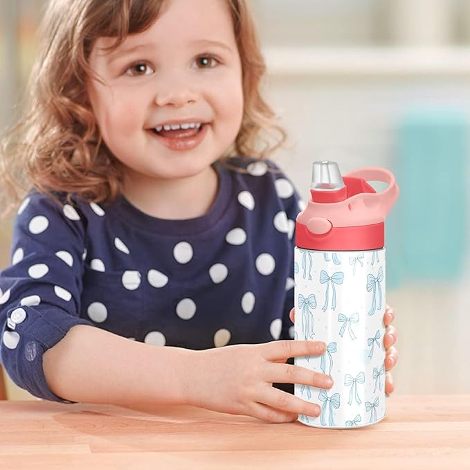 Mushroom Fern Leaves Insulated Water Bottle 20 oz with Straw and Carry Handle Eucalyptus Plants Boys Girls Bottle Vacuum Stainless Steel Bottles Leak-Proof for Sports Travel and School