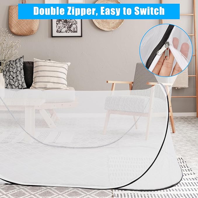 78 * 31 * 23 Inch Large Pop Up Mosquito Net, Portable Foldable Mesh Tent, Breathable Lightweight Mosquito Net Tent for Bed Camping Travel Patio