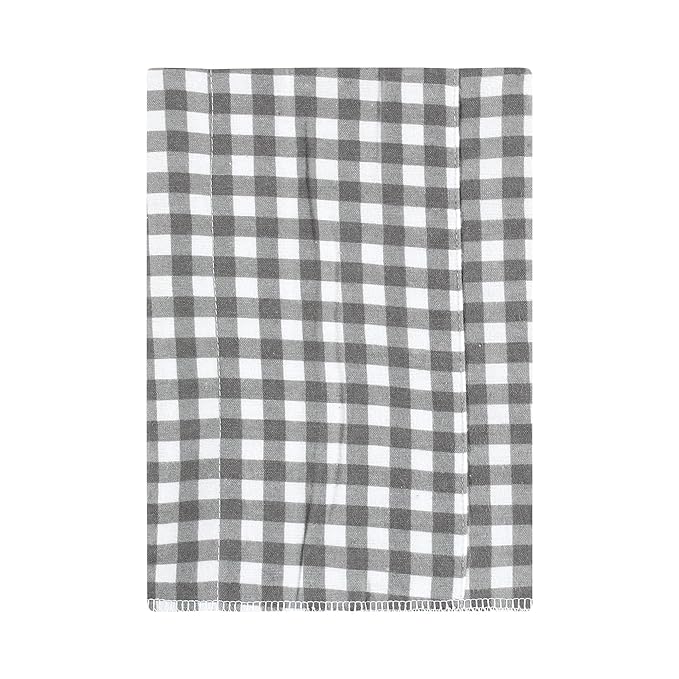 Hudson Baby Unisex Baby Cotton Flannel Burp Cloths 7-Pack, Farm Friends Grey, One Size