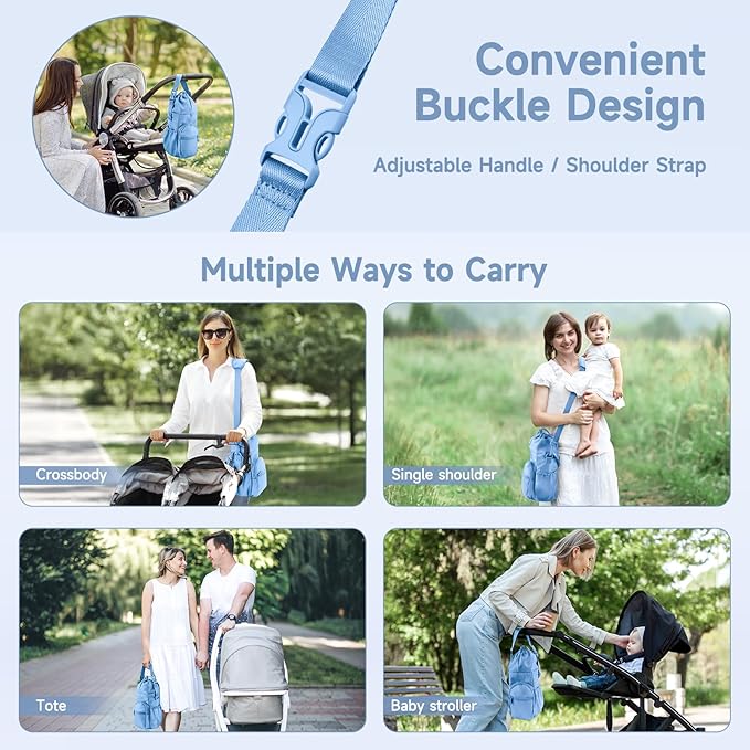 Portable Travel Bag for Breast Milk Cooler, Fits Milk Cooler & Portable BreastMilk Chiller, Leakproof,Insulated & Scratch-Resistant Bottle Carrier with Shoulder Strap & Extra Storage, Blue