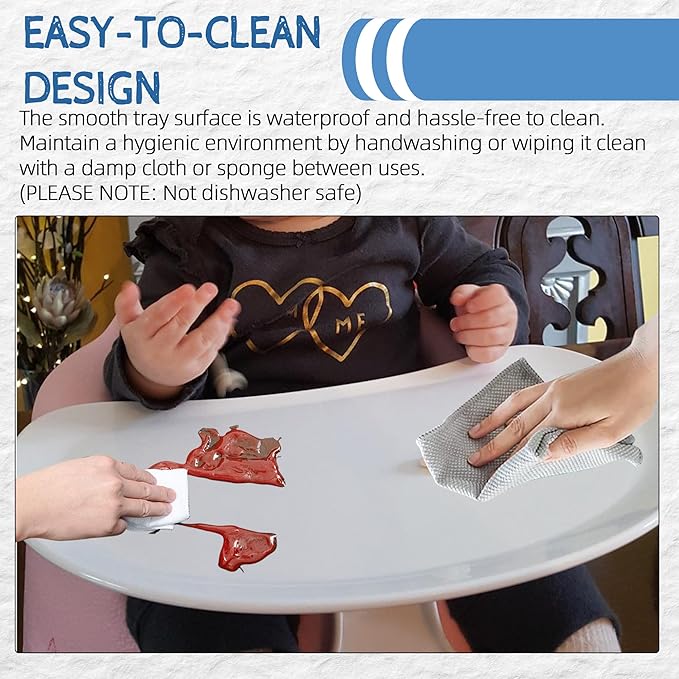 Baby Booster Seat Tray Attachment Only Compatible with Bumbo Baby Infant Toddler Floor Seat Feeding Tray for Boys and Girls 3 to 12 Months - White