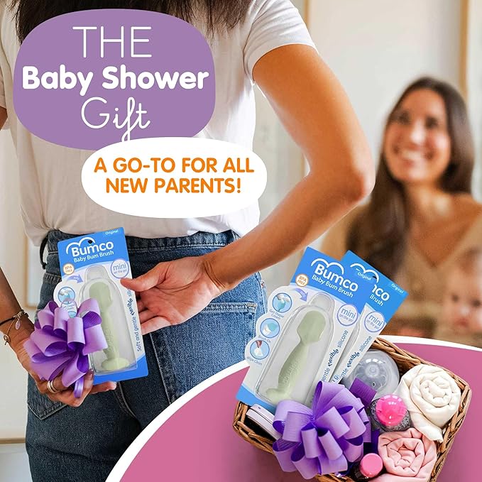 Bumco Diaper Cream Spatula (Mini) - BPA-free Butt Paste Diaper Cream Applicator, Soft & Flexible Diaper Rash Cream Applicator, Butt Spatula Baby, Mom-Invented Diaper Bag Essentials (Sage Green)