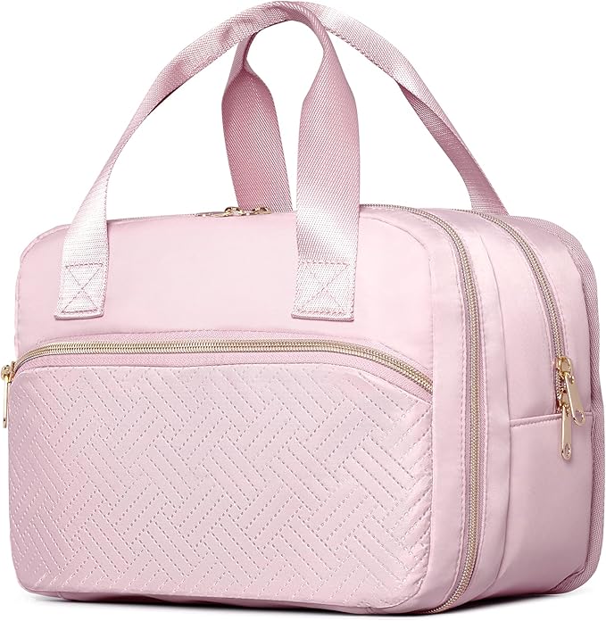 Fasrom Wearable Breast Pump Bag with Cooler and Ice Pack Compatible with Momcozy, Medela and Elvie Pumps, Insulated Pump Carrying Case to Hold Extra Pump Parts, Pink (Patent Design)