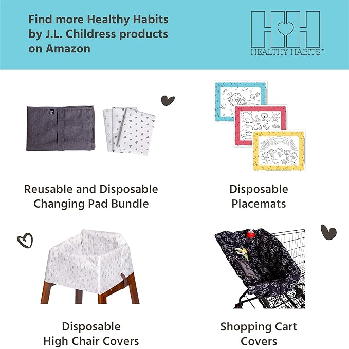 J.L. Childress Healthy Habits On-The-Go Clutch with Baby Wipes Case, Hand Sanitizer, Travel Tissues - Organize and Carry PPE - Baby Wipes Container - Travel Clutch and Organizer - Dark Grey