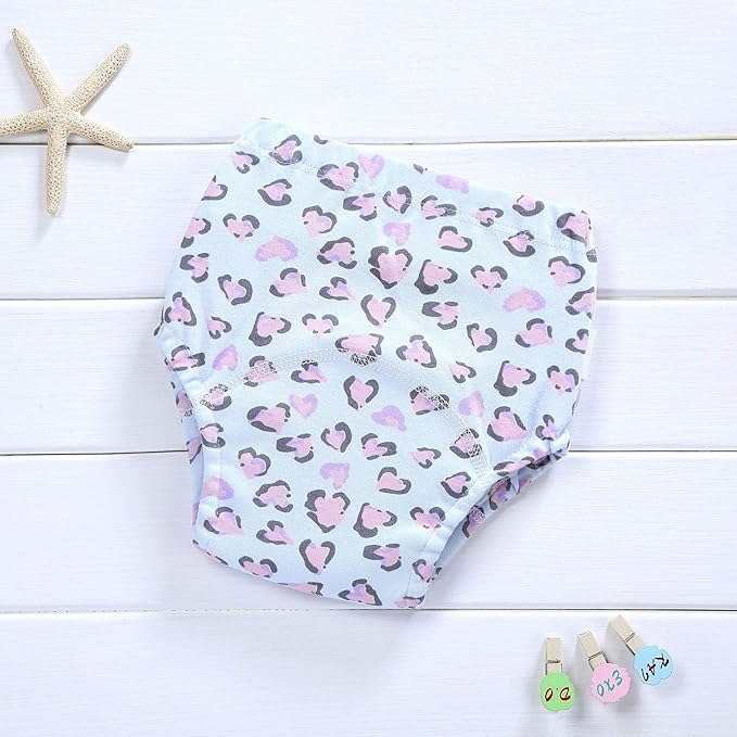 4 Pack Cotton Potty Training Pants for Boys Girls, Learning Designs Training Underwear Pants 12M-4T
