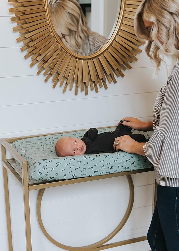 Premium Knit Diaper Changing Pad Cover Poe by Copper Pearl