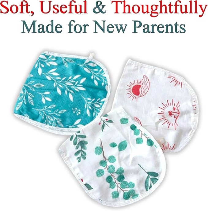 Baby Burp Cloths (4 Pack) 70% Bamboo Viscose 30% Cotton Ultra Soft & Super Absorbent Burping Cloths for Newborn Boys & Girls Large 20x10 Inch, Hypoallergenic Drool Rags, Unisex