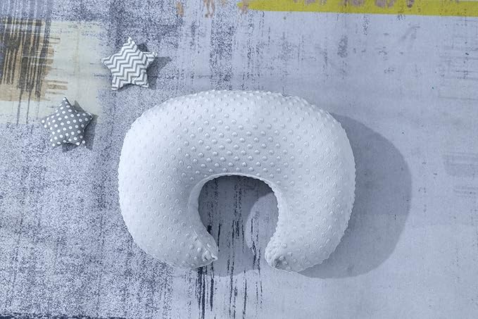 Baby Nursing Pillow Cover, Nursing Pillow Slipcovers for Breastfeeding Moms, Ultra-Soft Fit Standard Infant Nursing Pillows for Infant Newborn Baby Boy Girl (Glacier Gray)
