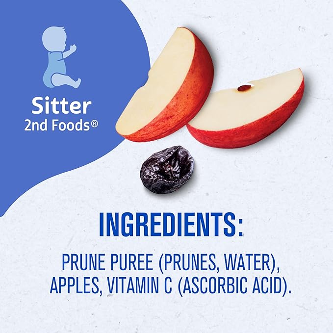 Gerber Stage 2 Baby Food, Prune Apple Puree Tubs, Baby Puree, 16PK