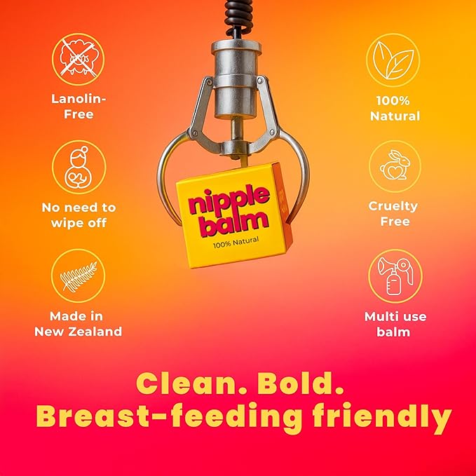 Nipple Balm for Breastfeeding Moms – 100% Natural, Lanolin-Free, Safe for Baby, No Wipe-Off Needed (45g)