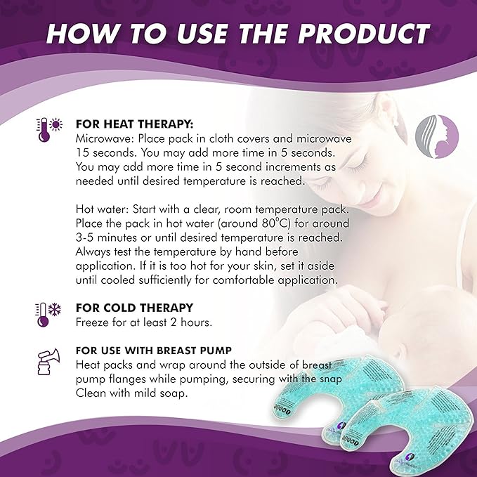 Nursing Mom Basic Kit - Gel Nursing Pads for Hot and Cold Breast Therapy + Washable Organic Nursing Pads with Daytime and Overnight Protection
