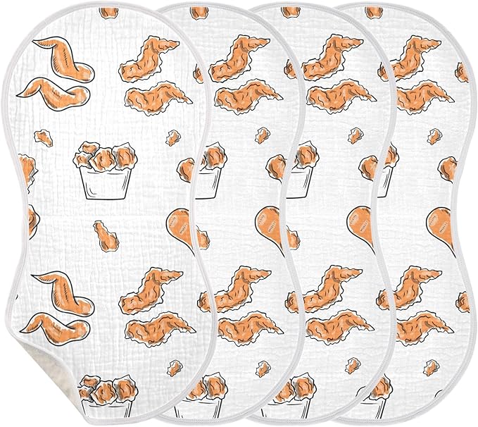 vvfelixl Chicken Wings Burp Cloths for Baby Boy Girls Baby Washcloths Burp Rags 1 Pack