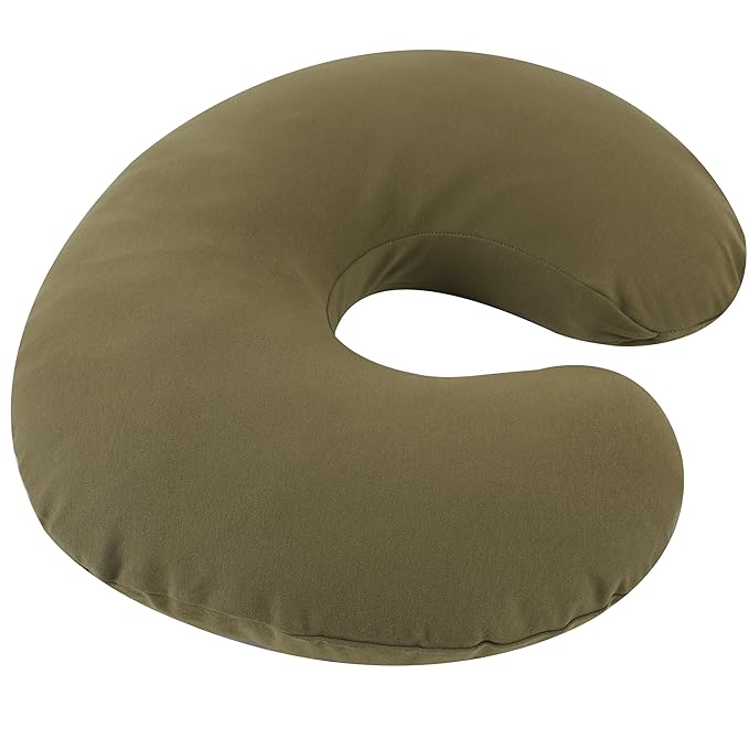 Onacosht 100% Organic Cotton Nursing Pillow Cover Soft Breathable Jersey Feeding Pillow Slipcover Fits Standard Infant Nursing Pillow for Baby Boy and Girl, Olive