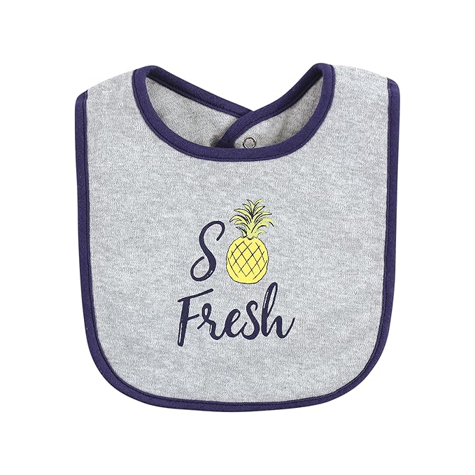 Hudson Baby Unisex Baby Cotton Bibs, Boy Pineapple, One Size