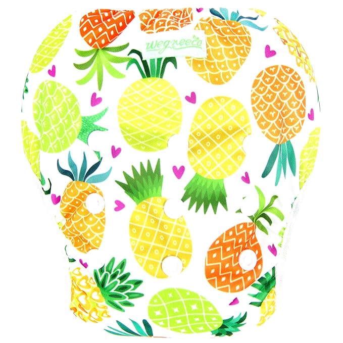 wegreeco Baby & Toddler Snap One Size Adjustable Reusable Baby Swim Diaper (Fruits, Large, 3 Pack)