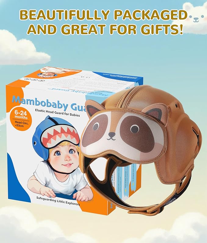 Baby Safety Helmet for Crawling Walking - Mambobaby Baby Helmet Adjustable Baby Head Protector Breathable Soft Infant Helmet Head Protection Helmets for Aged 6-24 Months, Ultra-Lightweight