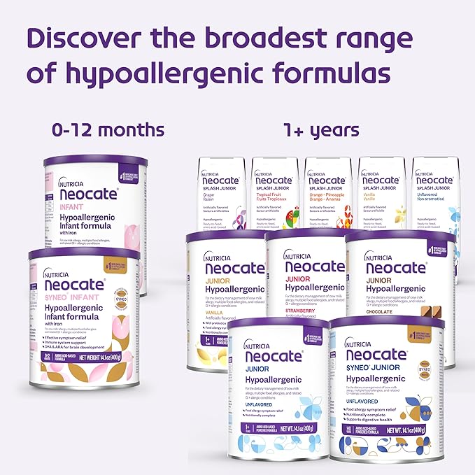 Neocate Syneo Infant - Allergy Relief Hypoallergenic Baby Formula with Amino Acids - Well-Tolerated Dairy-Free Infant Formula with Prebiotic FOS/FOS blend, Probiotics, DHA, ARA - 0-12 months - 14.1 oz