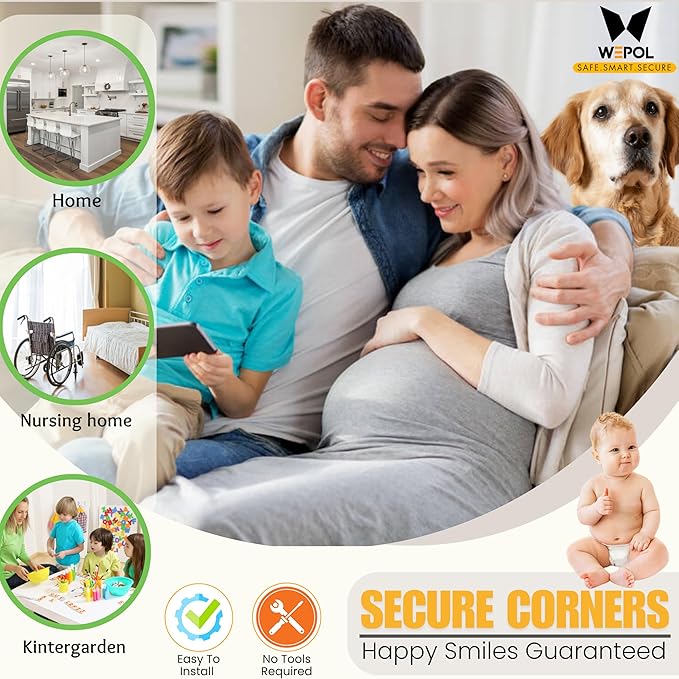 Soft Foam Corner Protectors for Baby, Bed Frame Corner Guards, Sharp Edge Desk Furniture Safety Cover Bumpers for Kids, 3M Adhesive Pre-Taped Rubber Padding Cushion (Black, 4 Pack)
