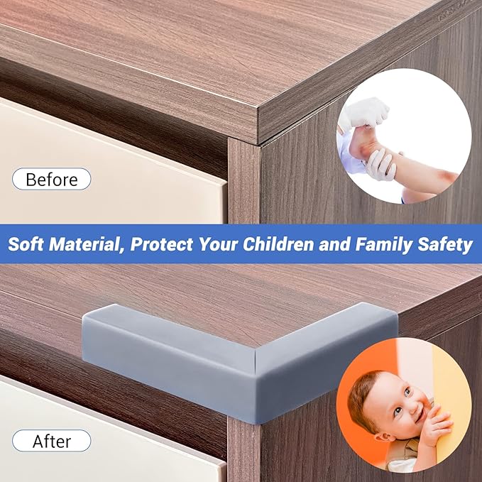Wall Corner Protector, Peel and Stick Wall Corner Trim, Flexible Rubber Molding Wall Corner Guard, L Shaped Self Adhesive Edge Protector Moulding Trim for Wall Edge Ceiling, Grey, 3/4in,10Ft