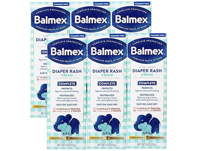 Balmex Diaper Rash Cream - 4 oz, Pack of 6