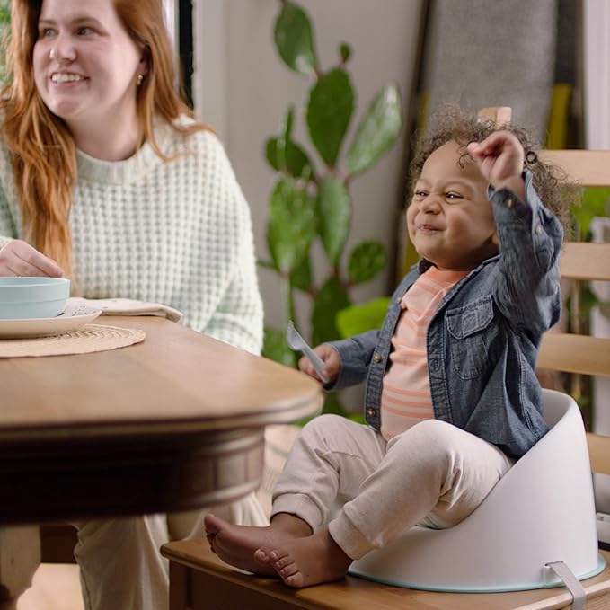 Ingenuity: ity by Ingenuity Simplicity Seat Easy-Clean Baby Booster Feeding Chair, 3-Point Harness, Washable Removable Straps - Grey