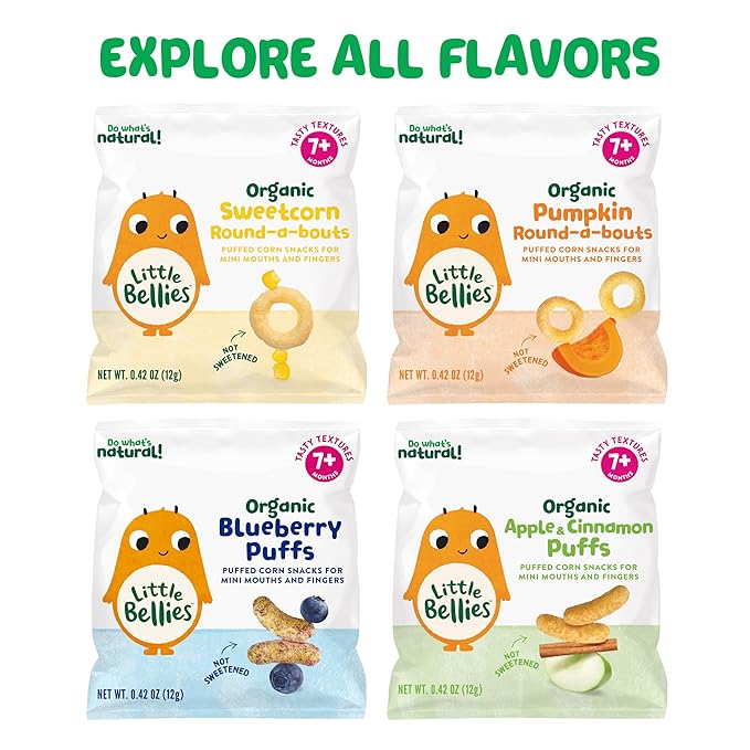 Little Bellies Organic Pumpkin Round-a-Bouts Baby Snack (Pack of 18 x 0.42 oz Individual Packs)