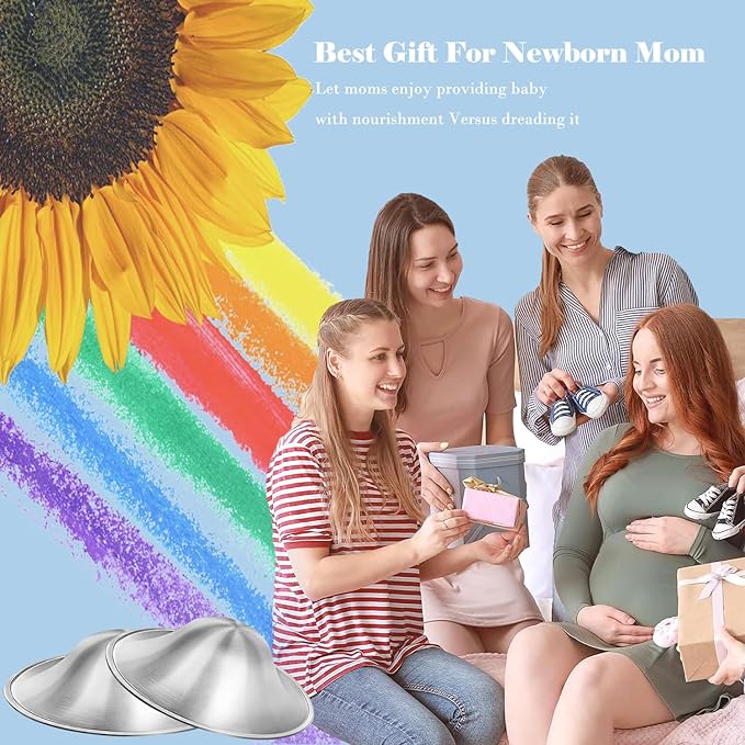 The Original Silver Nursing Cups - Nipple Shields for Nursing Newborn -Breastfeeding Essentials - Protect and Soothe - 925 Silver - Standard Size