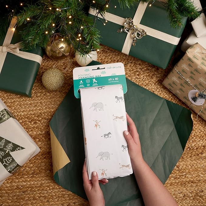 Clair de Lune Jungle Dream Foldable Changing Mat, Easy Clean Soft Water Resistant Travel Pad 60 x 34 cm