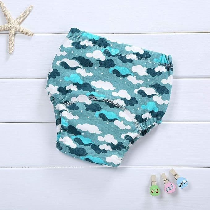 4 Pack Baby Toddler Reusable Toilet Pee Potty Training Pants Cloth Diapers Underwear
