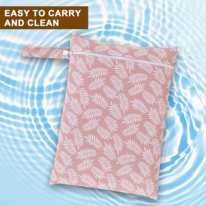 3Pcs Wet Dry Bags Storage Bag, Wet Dry Bag for Baby Cloth Diapers &Breast Pump Parts, Waterproof Reusable Wet Bag, Zipper Closure Wet Bags with Handle, Portable Bags for Swimsuits Diapers Beach Pool