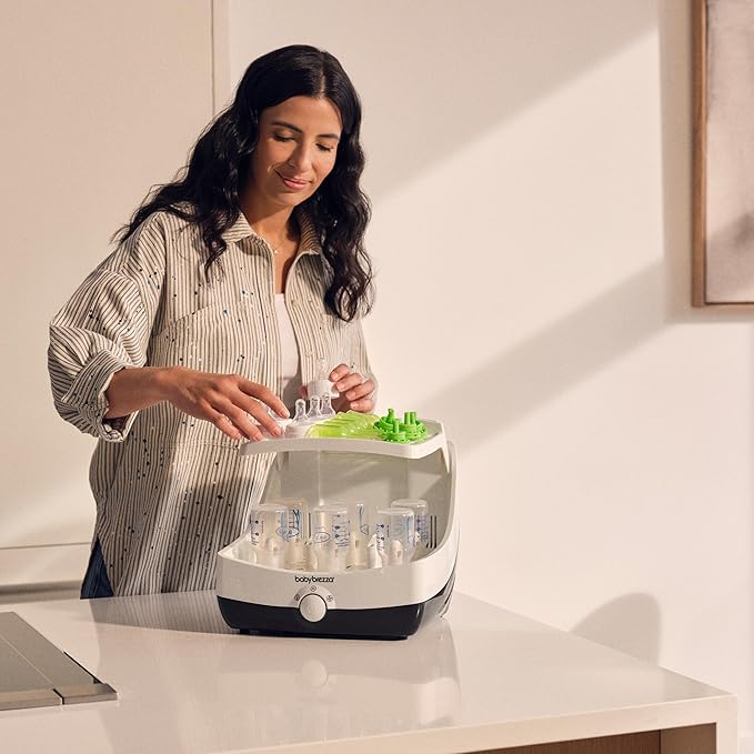 Baby Brezza Superfast 10 Minute Baby Bottle Sterilizer + Dryer - 75% Faster – Universal Electric Steam Sterilization for All Bottles, Pacifiers + Breast Pump Parts