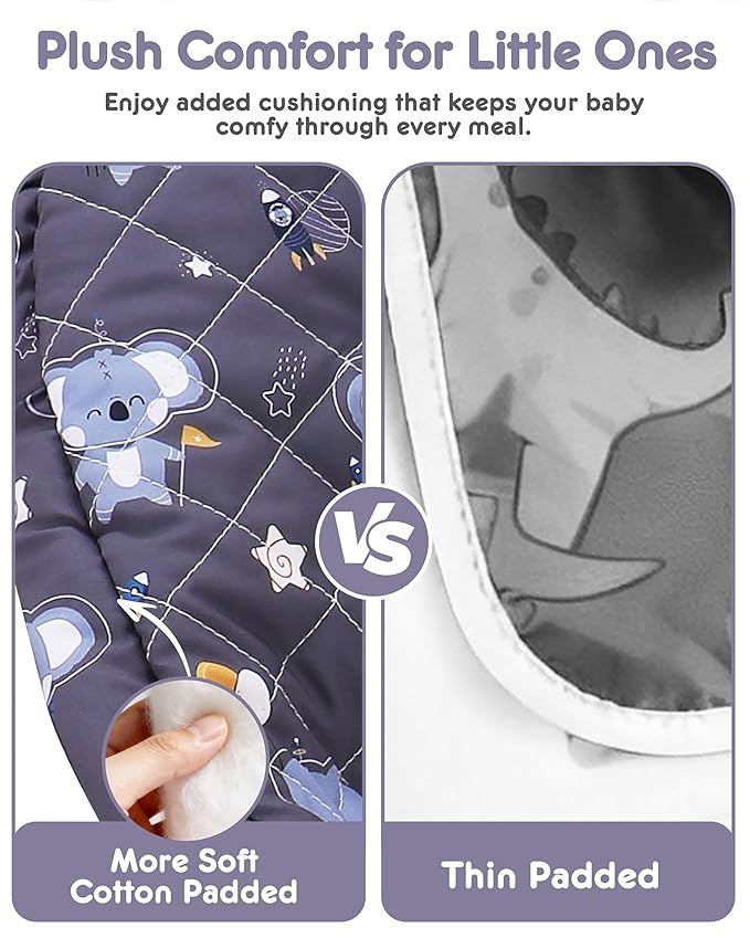 Baby High Chair Cover Replacement, Reversible & Waterproof High Chair Cushion Pad Home & Restaurant use, Includes 5-Point Harness Strap, Chair Not Included - Grey