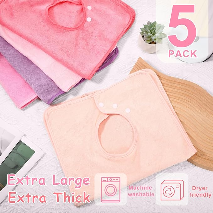 Hercicy Full Coverage Pullover Toddler Baby Bibs Terry Cloth Bibs with Snap Button for 0-4 Years Unisex Feeding Drooling