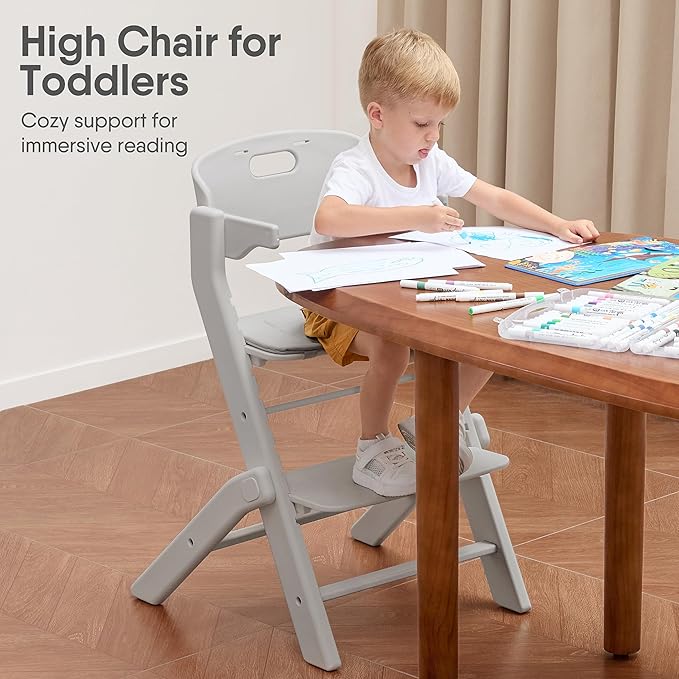 Obee Odee Full-Body Washable Baby High Chair with Soft Cushion, Adjustable for 6 Months to 220 Lb - Multifunctional and Convertible High Chairs for Babies and Toddlers -Portable and Easy Operation