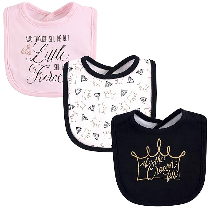 Yoga Sprout Cotton Drooler Bibs, 3 Pack, Crown