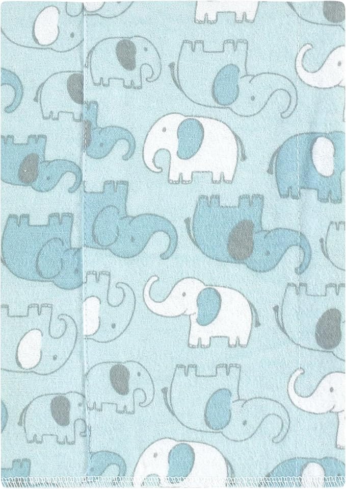Luvable Friends Hudson Baby Flannel Burp Cloths 7pk, Blue Elephant Journey