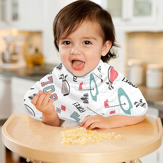 Golfer Golf Sports Burp Cloths Baby Boys Girls Absorbent Soft Cotton Burping Cloths Rags, 2 Pack