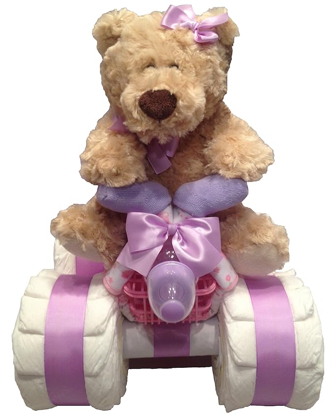 Baby Girl ATV 4-Wheeler Diaper Cake
