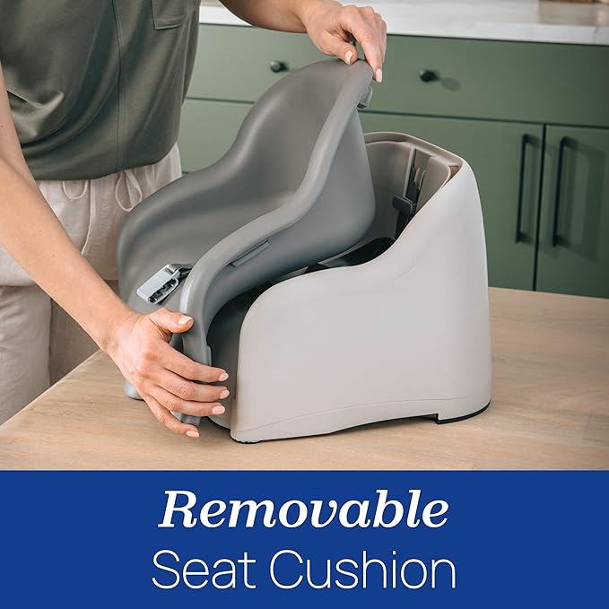 Chicco Cinch Clamping Booster Seat with Quick Set Up, Easy-to-Clean Removable Seat Cushion and 3-Point Harness, Mocha/Grey