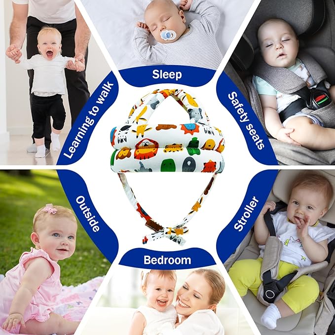 Baby Safety Helmet Baby Head Protector No Bumps for Running Walking Crawling, Safety Head Adjustable Protective Cap Headguard Hat