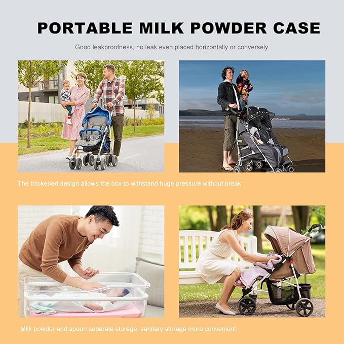 Portable Milk Powder Dispenser 1Pc Baby Formula Storage Box 11Oz Leak-Proof Food Container for Travel Outdoor Feeding