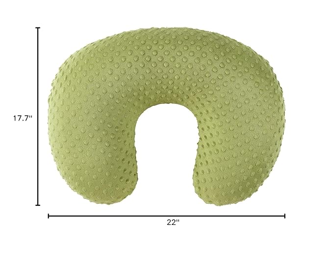 Nursing Pillow Cover Breastfeeding Pillow Cases Plush Dot Slipcover (Sage)