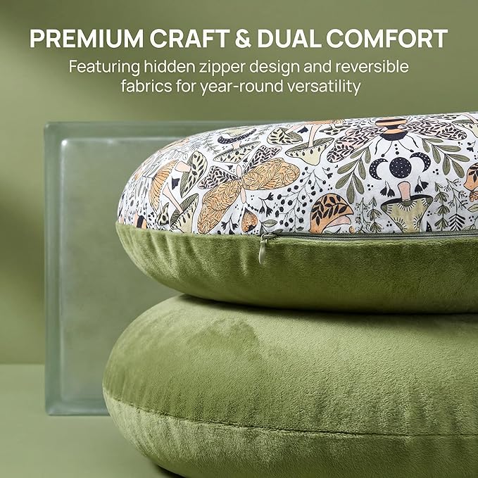 Nursing Pillow Cover Stretchy Pillow Slipcovers for Breastfeeding Moms Two-Sided Design (Butterflies and Bees)