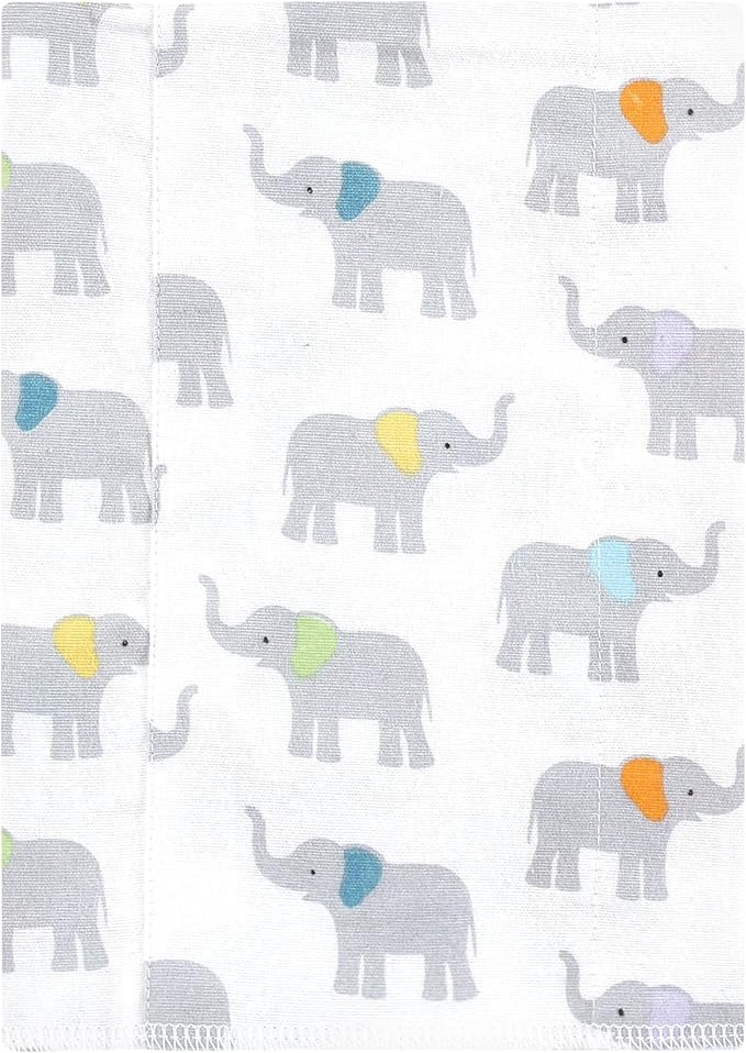 Luvable Friends Hudson Baby Flannel Burp Cloths 7pk, Soft Elephant