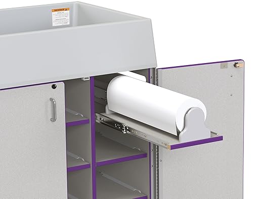 Jonti-Craft Rainbow Accents 5145JC004 Diaper Changer with Stairs, Left, Purple