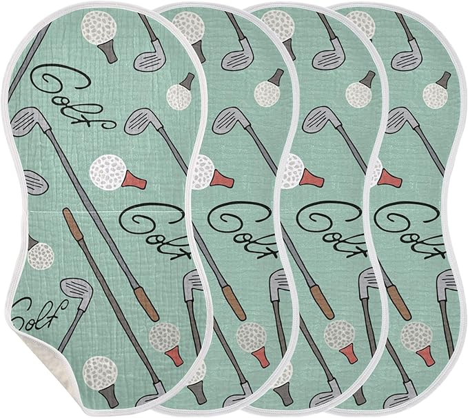 Golf Cartoon Burp Cloths Baby Boys Girls Absorbent Soft Cotton Burping Cloths Rags 1 Pack