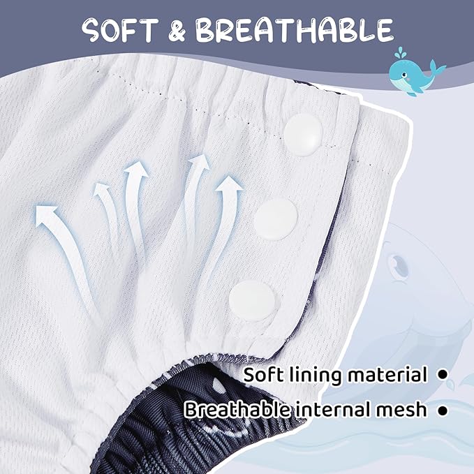 Durio Reusable Swim Diapers for Baby Toddler Newborn Washable Water Diapers for Swimming Beach Essentials