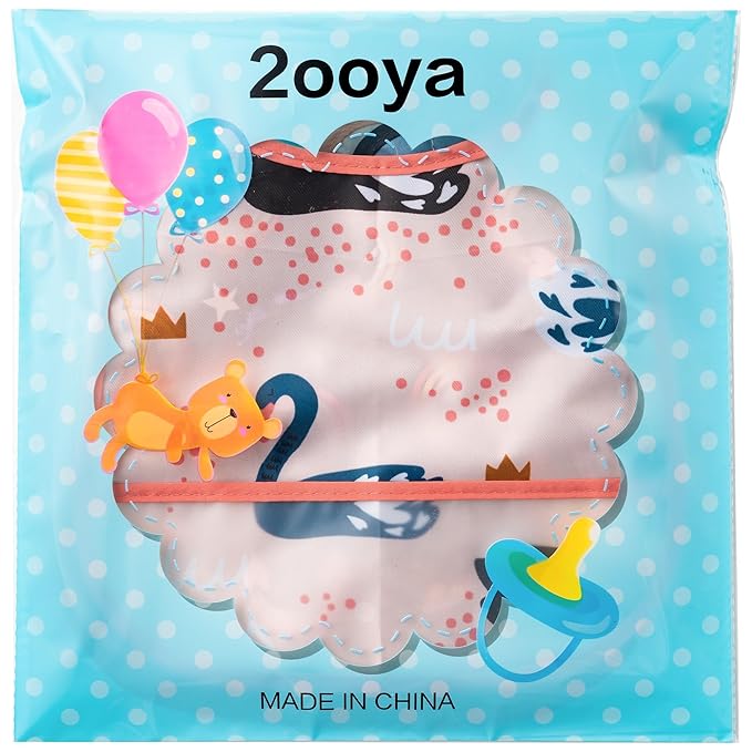 6Pcs Waterproof Toddler Bibs Baby Feeding Bib Set with Crumb Catcher Pocket, Infant Adjustable Baby Teething Bib, Babies Sleeveless Animals Food Bibs Keepsake Gift for Baby Shower, 6-24 Months