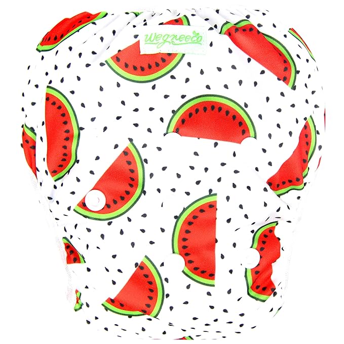 wegreeco Baby & Toddler Snap One Size Adjustable Reusable Baby Swim Diaper (Fruits, Small, 3 Pack)