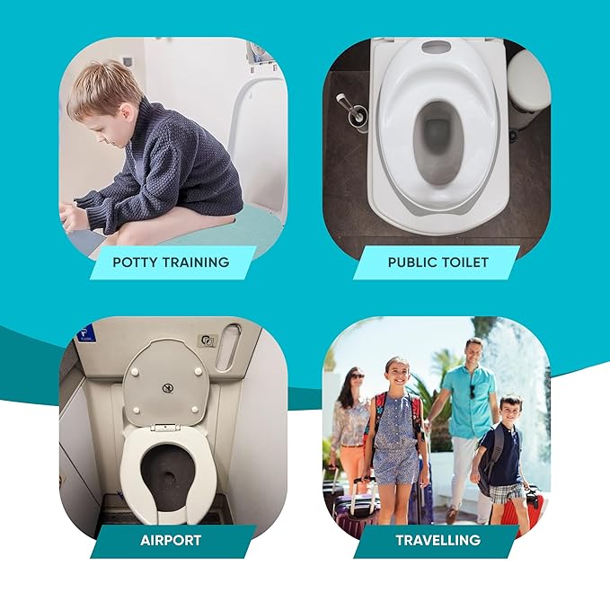 Pack 60 X-Large Disposable Toilet Seat Covers PE Material | Travel Toilet Seat Covers for Adults and Potty Training, Premium Toilet Seat Liners for Public Restrooms